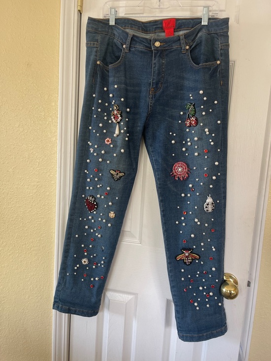 V Cristina Denim - V Cristina Embellished Blue Jeans